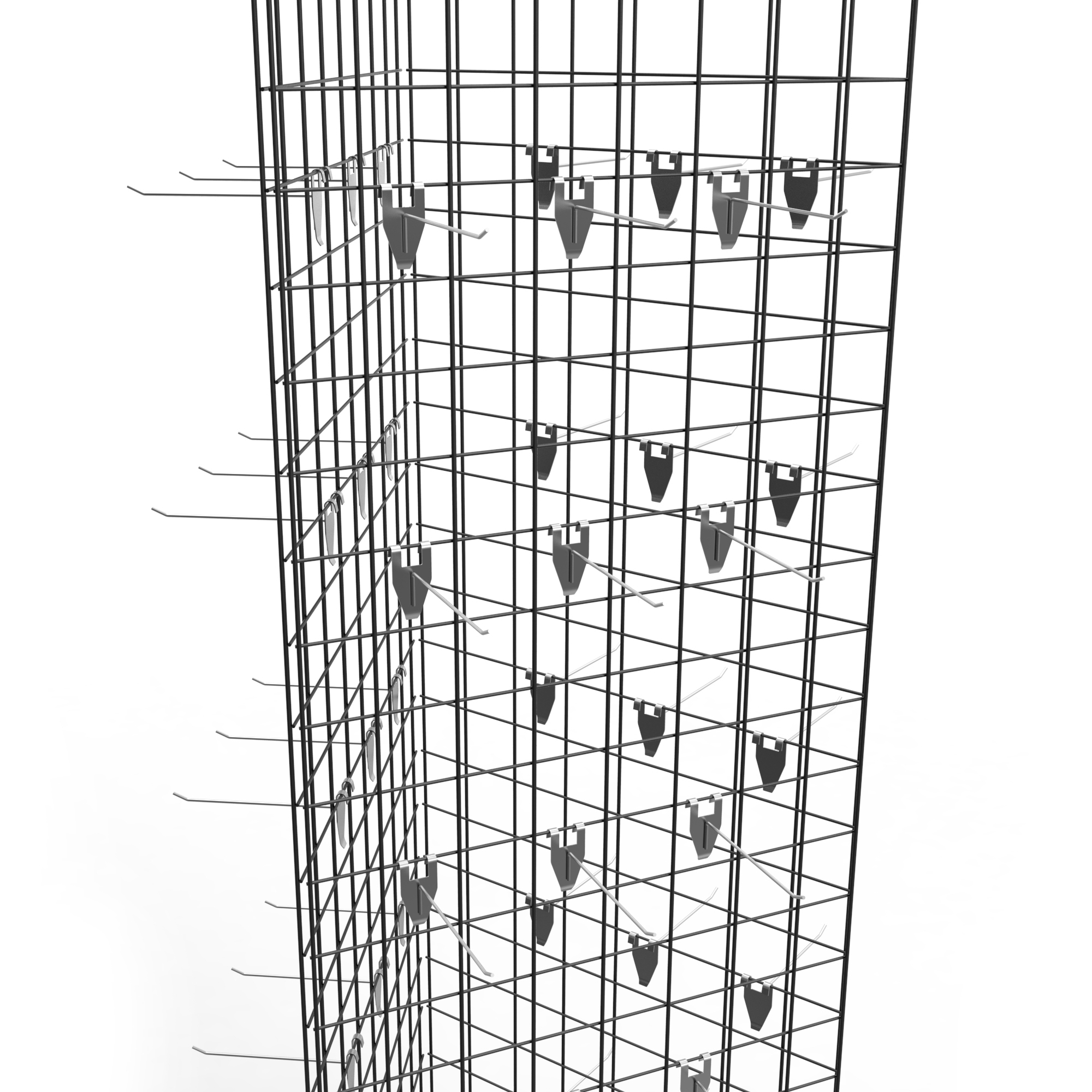 Custom Sign Triangle Grid Tower Mobile Display Stand Gridwall Display Rack with Wheels — view 3