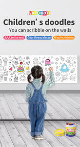 Pendidikan Awal Anak DIY Wallpaper Bergulir, Tidak Berantakan 300Cm Paket Kotak Hadiah Desain Yang Berbeda Kertas Mewarnai Dinding untuk Grafiti - Product Image 5