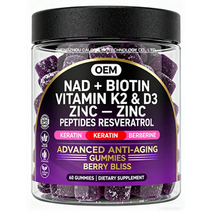 Gomitas de Colágeno, Queratina, Zinc, Vitaminas <span class=keywords><strong>K</strong></span> y D con NAD+, Resveratrol, Berberina y Biotina para Cabello, Piel, Uñas y Articulaciones (OEM) - Product Image 2