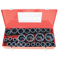 Jeu de douilles à choc de 25 pièces de 1 pouce avec étui rigide, kit d'outils de réparation automobile Cr-V, clé à douille, personnalisable OEM, outils de réparation automobile