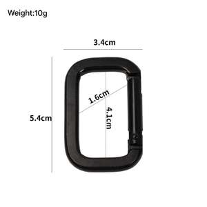 Mosquetón de Aleación de Aluminio de 50mm de Alta Calidad al por Mayor, Personalizado, Negro, Rectangular, para Llavero, Bolsa Táctica, Industria Pesada - Product Image 5