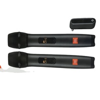 Système sans fil à deux microphones avec récepteur à deux canaux Noir
