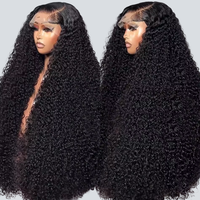 Perruque frontale Deep Wave de 40 pouces, entièrement en dentelle HD 13x4 13x6, perruque de cheveux humains bouclés effet mouillé, perruques frontales en dentelle pour femmes
