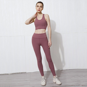 Pantalons de yoga leggings capri ensemble, 2019 yoga capris deux pièces, capri costume de yoga - Product Image 4