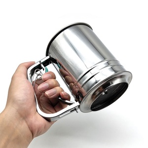 Tamis à farine de cuisine personnalisé, Gadget de cuisson, outils de secoueur de farine <span class=keywords><strong>manuel</strong></span>, tamis en acier inoxydable et poignée souple, excellent outil de pâtisserie - Product Image 4