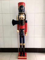 Figurine de casse-noisette grandeur nature de 6 pieds, décoration de Noël, grand casse-noisette en bois pour la décoration de fêtes intérieures et extérieures