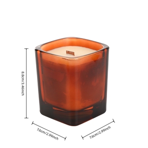 Bougie parfumée populaire en cire de soja givrée carrée de 7 oz pour la maison, bougies de luxe pour un cadeau élégant - Product Image 5