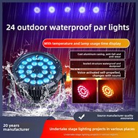 Projecteur de scène 24 LED pleine couleur en alliage d'aluminium étanche IP68, lumière d'ambiance 4-en-1 à sept couleurs, 30 000 heures