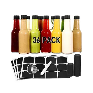 Zu verkaufen 3oz 5oz 8oz Plastik deckel Runde Tomatensauce Flasche Klar Hot Sauce Chili Glasflasche