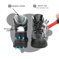 Bottes de protection avec embout en acier, antidérapantes, unisexes, semelle en PU, pour entrepôt, transport, travaux de construction, chaussures de travail