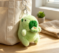 Jouets en peluche avocat mignons de 12 cm, poupée animal en peluche, capybara vibrant avec corde à tirer, jouet pour enfants, porte-clés lumineux