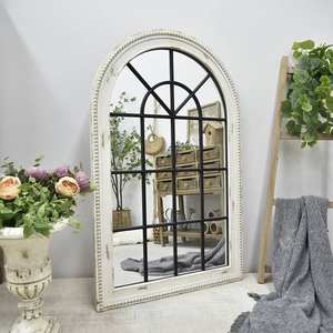 Espejos de Pared con Marco de Madera y Metal, Estilo Rústico, Ecológicos, con Gran Arco, Decoración para el Hogar, para Sala de Estar - Product Image 1