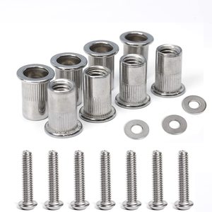 1/4 נירוסטה-20 אגוזים ורגים ורגים 3/4 "בכפתור ראש כפתור 1/4-20 מנקים שטוחים אגוז מוסקט - Product Image 3
