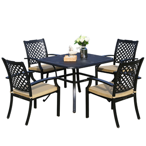 Muebles de jardín para exteriores, juegos de aluminio fundido, silla de comedor, <span class=keywords><strong>mesa</strong></span> de 4 plazas, patio de jardín, muebles de a - Product Image 2