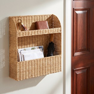 Wall Mounted Woven Storage <b>Basket</b> Rectangle <b>Large</b> Capacity For Kitchen Scallion Ginger Garlic Organizer - Product Image 5