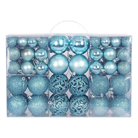 Lot de 100 Boules de Noël Classiques Suspendues Incassables, Ornements de Noël Multitailles Brillants et Creux en Filigrane, Boîte Cadeau