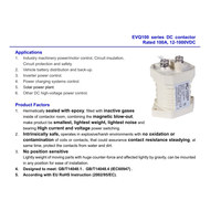 Contacteur CC haute tension 1000V 100A série EVQ100 avec contact auxiliaire 12/24/48V pour solaire, véhicules électriques et systèmes de stockage d'énergie (ESS)