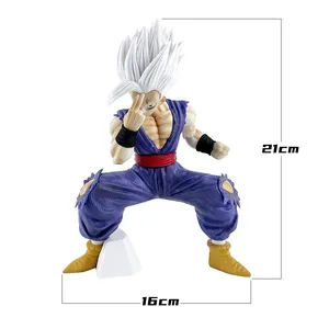 Japanische Actionfigur Drachenkugeln Kunsthandwerk Schmuck Cartoon Charaktere graues Haar Son Goku Animefigur