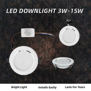 Modern LED <b>Downlights</b> 3W/5W/7W/9W/12W/15W White LED Chip Easy 110v/220v Installation Long Lifespan - Product Image 2