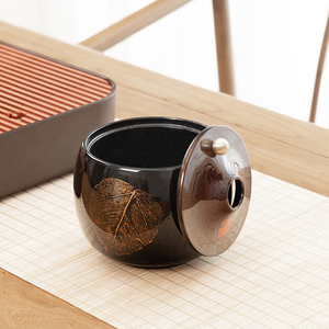 Household Tea Residue Basin with Lacquerware Craftsmanship Water Basin Office Light Luxury with Lid Ashtray Kung Fu Tea Set