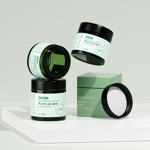 Sang Trọng Màu Đen Trắng Nhựa Cơ Thể Bơ <span class=keywords><strong>Container</strong></span> Rỗng Mỹ Phẩm Mặt Kem Dưỡng Da Kem Lọ Với Nắp Tùy Chỉnh Màu Sắc Biểu Tượng - Product Image 5