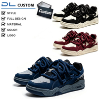 Chaussures de skate basses personnalisées en tricot, coloris Panda noir et blanc, en cuir, unisexe, streetwear, OEM ODM, vente en gros, usine