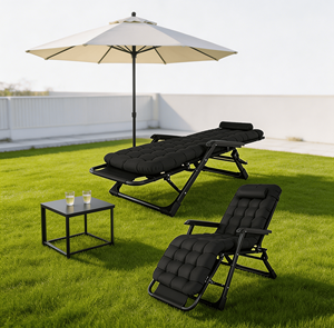 Chaise longue <span class=keywords><strong>de</strong></span> plage moderne <span class=keywords><strong>pliable</strong></span> manuelle en forme d'aile, imperméable, pour bain <span class=keywords><strong>de</strong></span> <span class=keywords><strong>soleil</strong></span> en extérieur au bord <span class=keywords><strong>de</strong></span> la mer - Product Image 4