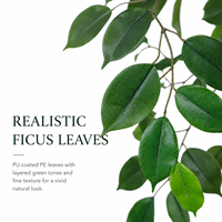 Ficus artificiel hyper-réaliste 150 cm, résistant aux UV, ignifuge, emballage KD, designs personnalisés, directement de l'usine, OEM ODM
