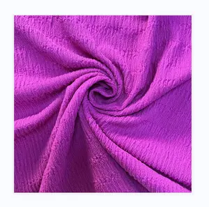 China supplier sample free 98% polyester 2% spandex 140cm and 190GSM knitted crepe fabric for dress