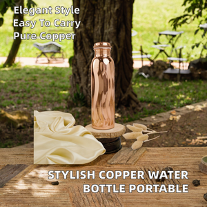 Botella de Agua de Cobre con Diseño Clásico y Elegante, Capacidad de 1L, Portátil y a Prueba de Fugas, para el Hogar y Comedor - Product Image 1