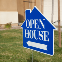 Open House Yard Signs 18x24 Vente immobilière Double face avec piquets en H Panneau de signalisation de pelouse en plastique Feuille de PP