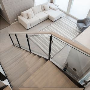 Design delle scale in marmo in stile <span class=keywords><strong>Canada</strong></span>, scale galleggianti Stringer invisibili interne con battistrada in legno di quercia da 40mm della fabbrica GAOBO - Product Image 2