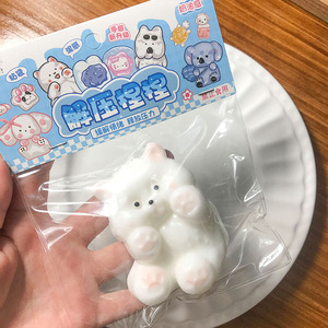 ของเล่นบีบคลายเครียดสุดฮิต มีสินค้าพร้อมส่ง กระต่ายอีสเตอร์น่ารัก ขนปุย ของเล่นบีบ TPR รูปสุนัขโมจิ สำหรับเด็กและทุกเพศ - Product Image 5