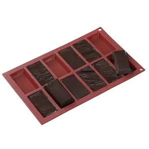 S-C050 12 cavités Silicone Rectangle Chocolat Moules Protéines Barres Moule