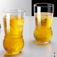 Verre à bière en cristal en forme de ballon de football, sans plomb, résistant à la chaleur, pour la bière pression et les jus, idéal pour la célébration des supporters de football 2026