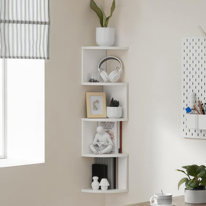 Wall Mounted <b>Corner</b> <b>Shelf</b> 5 Tier Polygon Shape Tiered Storage Rack For Kitchen Living Room Bedroom Home Organization - Product Image 1