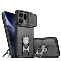 Nouvelle Coque Design pour Oppo Find X9/A6X/Reno15 Pro Max avec Anneau Support Antichoc et Fenêtre Colorée Vibrante, Protection Coulissante