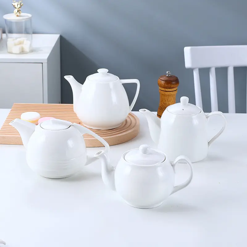 กาน้ำชาเซรามิกสีขาวทรงกลมแบบ United อุปกรณ์ทำกาแฟเอสเปรสโซ