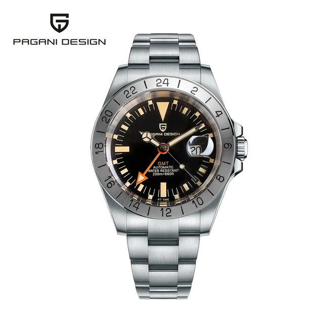 PAGANI DESIGN 1693 Brand Men's Watch Automatic Mechanical Watch GMT Stainless Steel Business Waterproof Watch