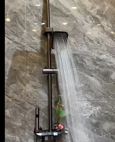 Ensemble de douche électrique à affichage numérique avec touches de piano en aluminium, mitigeur noir simple pour salle de bain, jet de pluie doux pour appartements et hôtels