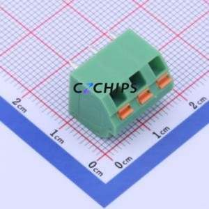 KF250NH-5.08-3P Spring Terminal Block Through hole Component (THT),P=5.08mm Connector 1x3P 5.08mm Green 3P - Product Image 1