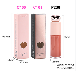 Gloss à lèvres en tube en forme de cœur multicolores, hydratant, transparent, végan, rose, gloss à lèvres liquide mat, sans cruauté, marque privée - Product Image 6