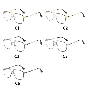 Occhiali firmati di fascia alta blu taglio a raggi blu uomini d'affari elasticità cerniera doppia barra ovale blu argento in 2025 ottico inossidabile - Product Image 6