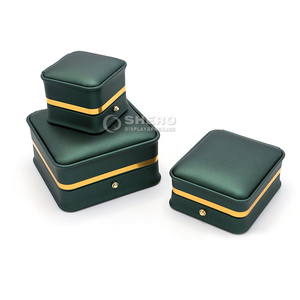 Stylish Waist Contour Jewellery <b>Box</b> <b>Gold</b> Edge Leather Jewelry Packing Case For <b>Gift</b> Giving Rings Necklaces - Product Image 1