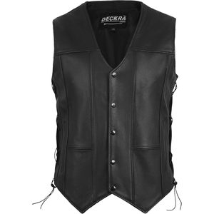 Chaleco de Cuero Genuino para Hombre FOXA, Chaleco de Motociclista sin Mangas, Resistente al Viento - Product Image 3