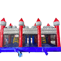 Château gonflable à double voie pour fêtes d'enfants Nouveau design Commercial Fun Bounce House avec piscine pour toboggan sautant