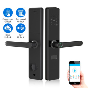 Serrure de porte intelligente KERUI TTlcok, déverrouillage universel pour maison, hôtel, sécurité, serrure électronique intelligente, contrôle par application, empreinte digitale/mot de passe/clé/carte - Product Image 1