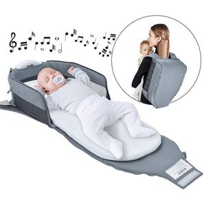 Lit bébé portable 4 en 1, pliable, avec lumière et musique, transat enfant, berceau de voyage, lit bébé pour nouveau-né - Product Image 3