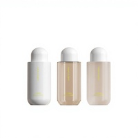 Flacon cosmétique transparent givré de 150 ml et 200 ml avec bouchon en dôme, flacon vide en plastique PET pour tonique cutané avec bouchon à vis