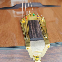 Guitare de jazz gypsy Aiersi à table en cèdre massif avec trou ovale, archtop vintage, instrument à cordes acoustique bluegrass, logo personnalisé, fabrication chinoise